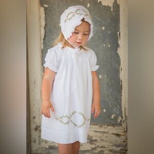 The Oaks Apparel Dress Kids’ 18 Months Baby White Embroidered 100% Cotton